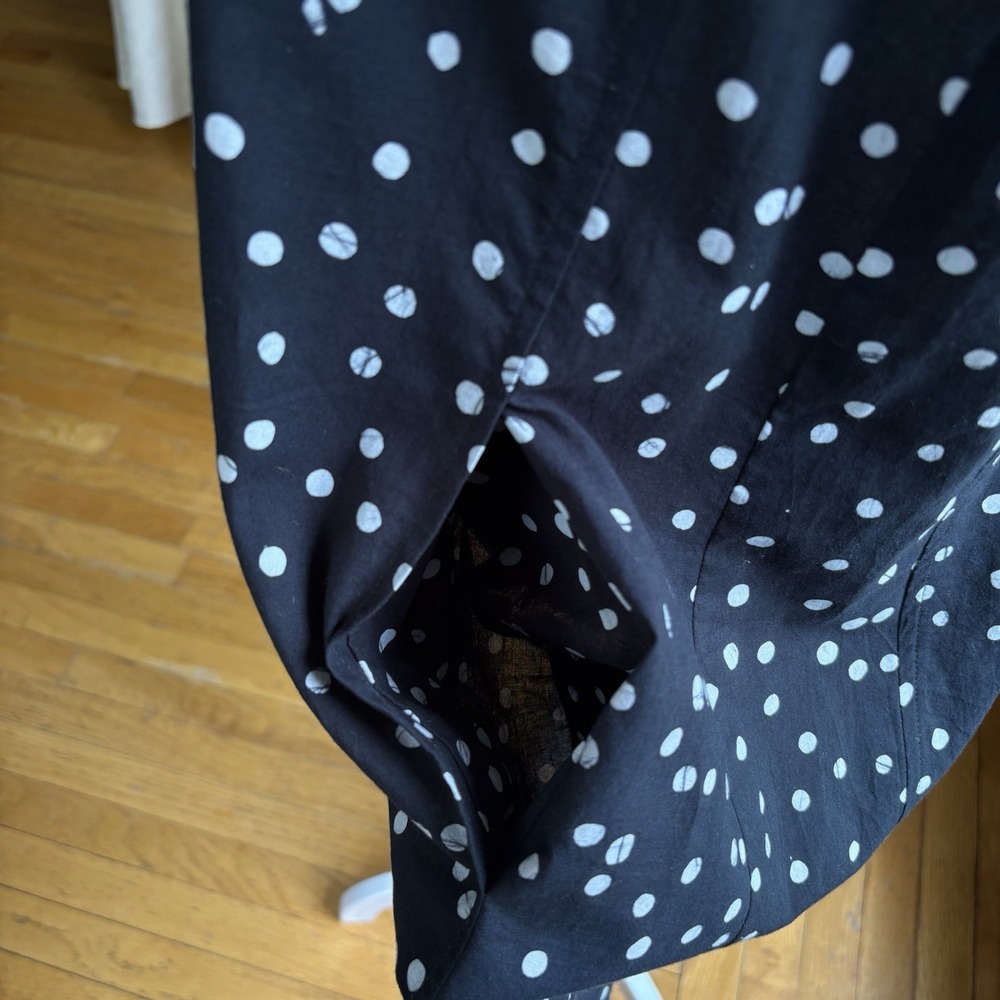 Eileen Fisher Organic Cotton Sleeveless Dress Size PM Black White Polka Dot - Picture 6 of 15